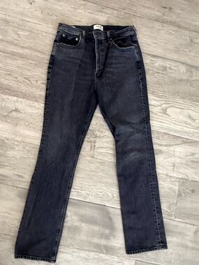 Agolde Black High-Rise Straight Jeans